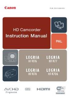Canon Legria HF R76 manual. Camera Instructions.